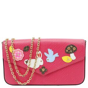 Louis Vuitton  Felicie Pochette Easter Bunny Epi Leather Crossbody Bag Red